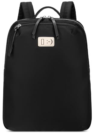 DORRISO Moda Donna Zaino Leggero Elegante Daypack 14 pollici Laptop Zainetto per Scuola Viaggiare Vacanza Quotidiano Sport da Donna Nylon Impermeabile Casual Borsa da College Nero