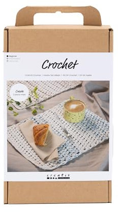 Kit d'artisanat au Crochet, napperon, 1 paquet, Taille unique, Black