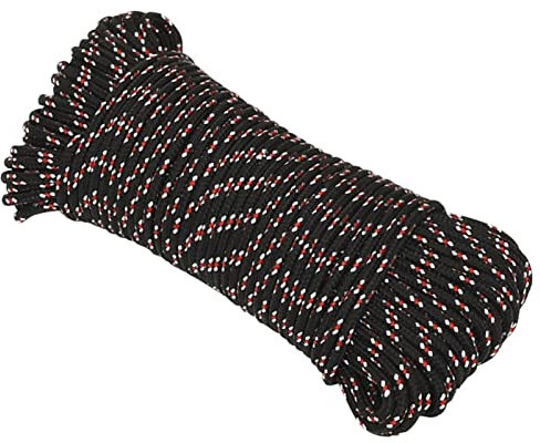 Camerina Cuerda de Barco Polipropileno Negra 4 mm 25 m Tendedero Retractil Pared Cuerda Persiana Enrollable