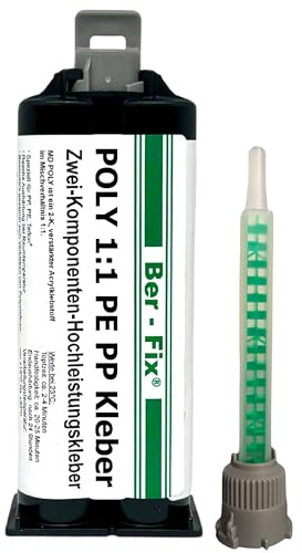 Ber-Fix 2K Poly Spezialkleber 50g PE PP HDPE primerlos 50g | 2K Poly Spezialkleber 50g PE PP HDPE primerlos 50g: Spezialist für PE, PP und HDPE: entwickelt für