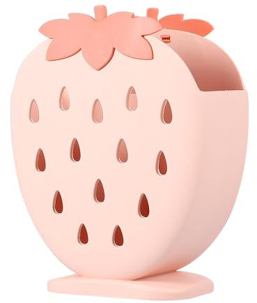 PRETYZOOM Scola Posate da Cucina in Plastica Rosa Design a Doppio Uso da Parete da Tavolo, Cestino Porta Posate Aerazione Uniforme per Organizzazione Cucina