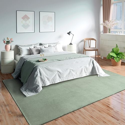 Mia's Teppiche Olivia Wohnzimmer/Schlafzimmer Teppich - waschbar - 120x160 cm, Grün