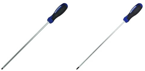 Faithfull FAISDP250 Soft-Grip Long Reach Screwdriver Parallel 6.5mm x 250mm & FAISDPZ1L Soft-Grip Long Reach Screwdriver Pozidriv PZ1 x 250mm