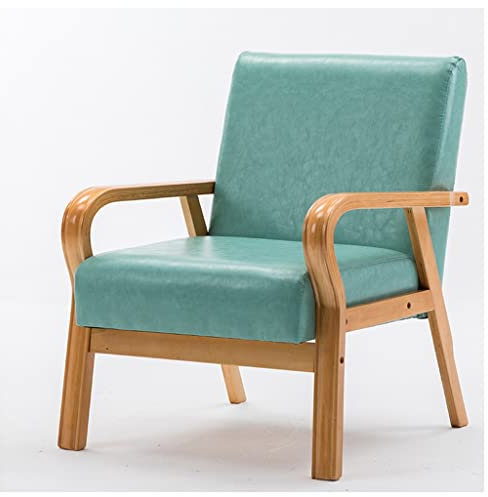 Leder Akzent Stuhl für Schlafzimmer - Retro Gepolsterter Lounge-Stuhl mit Armlehnen Mitte des Jahrhunderts Einzellesesessel für Wohnzimmer