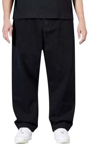 SRZYMJ Jeanshosen Herren Jeans Regular Fit Männer Baggy Jeans Männer Jeanshose Herren Stretch Arbeitshose Stretch Jeans Graue Jogginghose Cargohose Chino Hose Regular Fit Outdoor Hosen Schwarz 42