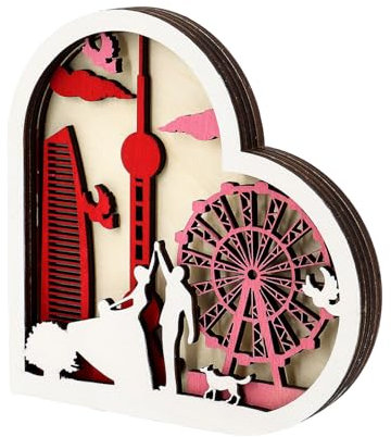 SueaLe Valentinstag Holz Tischdekoration Herz Windmühle Riesenrad Tischdekoration Bauernhaus Ornamente Für Hochzeits Requisiten