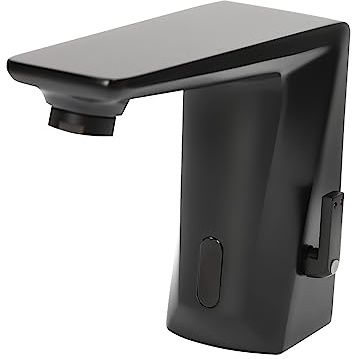 Schwarz Automatischer Sensor Wasserhahn, Automatischer Sensor Berührungsloser Badezimmer Wasserhahn mit Versorgungsschlauch, für Bar Küche Badezimmer