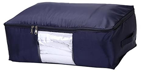 OKUMEYR Bolsa De Almacenamiento De Oxford Grande Lavable Con Cremallera Y Asa Para Guardar Colchas Edredones Y Ropa Organizador Para Hogar Y Armario 23.62X15.74X12.99 Pulgadas