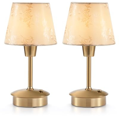 2 Stück Kleine Kabellos Tischlampe für Esstisch, Eingebauter 5200mAh Aufladbare Akku, Tragbare Touch Dimmbare Lampe für Restaurant Wohnzimmer Schlafzimmer Bar Esszimmer Tisch Lampe Nachttischlampe