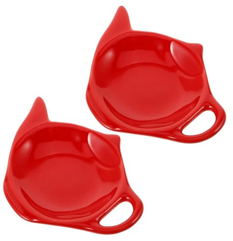 LALADEFIEE 2pcs Teapot-shaped Ceramic Tea Bag Holders Multi-purpose Teabag Dishes for Home Restaurant Heat-resistant Tabletop Protectors Easy to Clean Kitchen Accessories