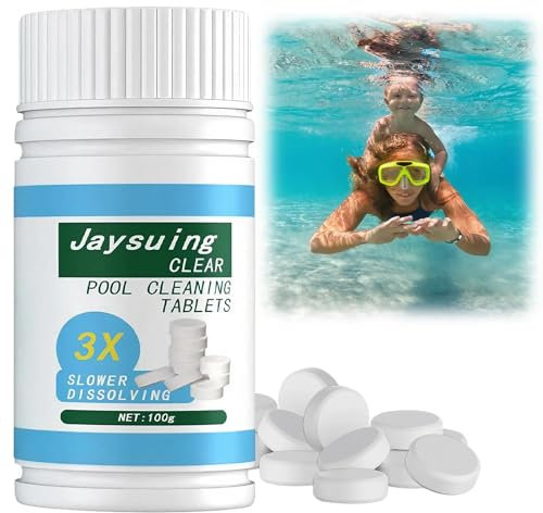 100PCS Chlorine Tablets for Swimming Pool and Spas Multifunctional Chlorine Tablets Slow-Dissolving Long-Lasting Chlorinating Chemical Tabs for Hot Tub Kitchen Ward