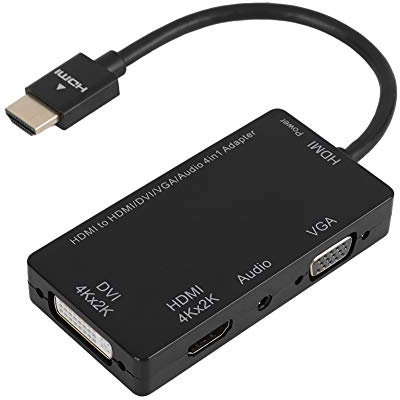 CableConn A DVI 4K/ VGA/ 4K/ 4-IN- A Cable de Convertidor para PC/Teléfono CABLEDECONN Cable Convertidor DVI/de Computadora P