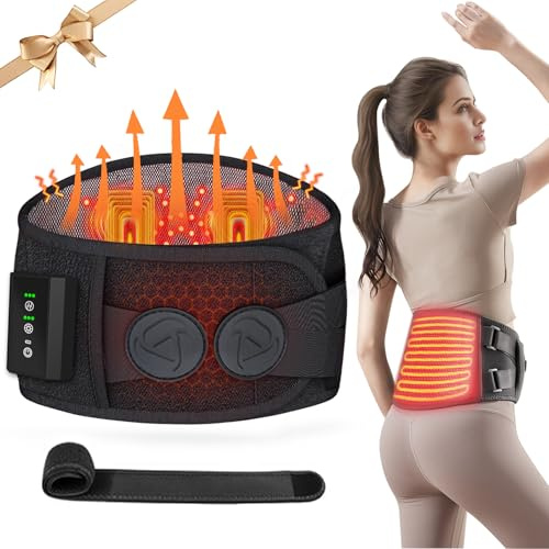 Heating Pad for Back Pain Relief,Electric Heating Pad for Low Back Massager,3 Heat, Black,43x 6 +20 Extended Belt Gifts for Women,Men,Mom,Dad（Black）