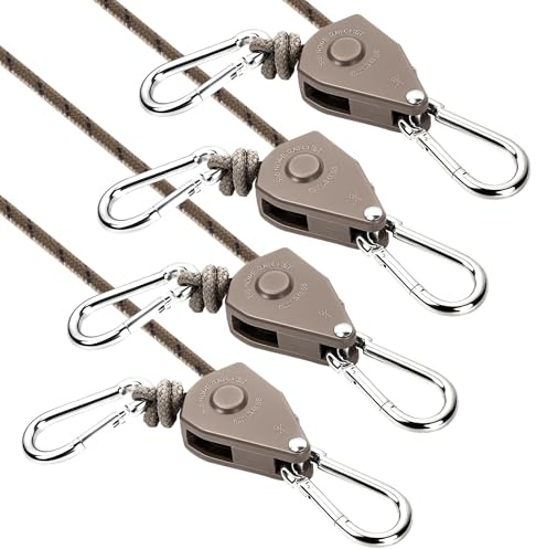 CREECHWA 4M - Cuerdas tensoras reflectantes con tensor de cuerda, 4 unidades de cuerdas tensoras para camping, cuerdas tensoras para toldo negro, cuerda para tienda de campaña con tensor, accesorios