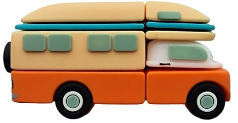 Memoria USB 3.0 retro de 128 GB, vintage, para viajes, camping, coche, autobús y caravana, gadget de viaje para adolescentes, nómadas digitales y fans de Vanlife, niñas y niños Ulticool