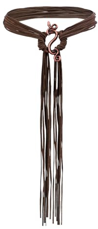 Cintura da donna vichinga, con fibbia a forma di serpente, stile medievale, accessorio per travestimento, carnevale, marrone, Taglia unica