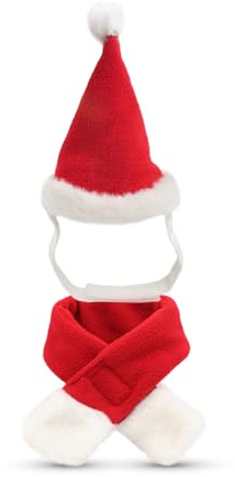 Weihnachtsmütze und Schal für Haustiere, niedliches festliches Urlaubs-Outfit, Weihnachtsfeier, ein festlicher Look, Weihnachtsfeier, Kopfbedeckung, Hundemütze für Hunde
