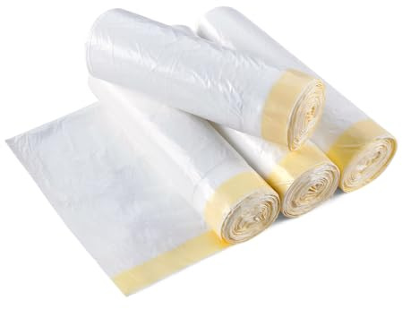 30L Bin Liners, Strong Bin Bags 30L 80 Counts, Drawstring Tie Handle White 30 Litre Pedal Swing Trash Bag for Kitchen Bathroom Office Garden Yard