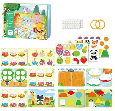 Gihioue Attività Libro In Cartone | Giocattolo Cognitivo Educativo | Libro Con Giocattoli Sensoriali | Per Giocare Divertenti Bambini Casa E Famiglia Al Coperto Ragazze Età