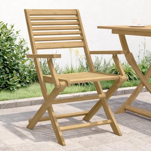 Ziaphsol Gartenstühle 4er Set Klappbar, Massivholz Akazie, 54,5x61,5x86,5cm, Robuste Outdoor Stühle für Garten Terrasse Balkon, Bequeme Klappstühle, Naturholz Design, bis 110kg
