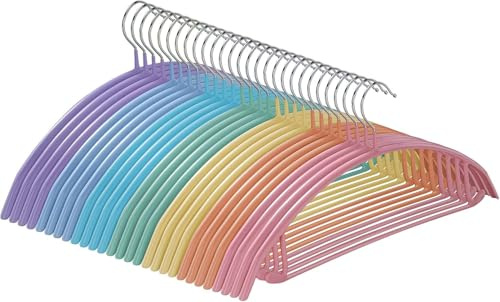 MOPUP Kleiderbügel, 28er-Pack, Pulloverbügel ohne Schulterwulst, 42 cm breite, robuste Kleiderbügel für den Kleiderschrank, rutschfeste Metallbügel mit PVC-Beschichtung für Pullover, Anzüge, Kleider