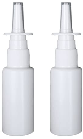 Uanqfegy Nässprayflaskor, 2 st 30 ml tomma plastflaskor påfyllningsbara sprayer, bärbar näsbehållare för saltlösning eller medicinering