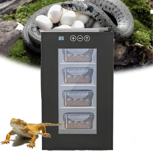 Reptilinkubator för kläckning av ägg – digital vertikal enhet med 10–40 °C kylning och uppvärmningstemperaturkontroll för orm, ödla och sköldpaddsägg