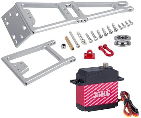 RC Repuestos para Axial para SCX10 para TRX4 para Capra D90 1/10 Kit Cabrestante/grúa Rescate Grúa Herramienta Bricolaje Coche RC Crawler Pieza Chasis para LCG(B Tow Truck Servo)