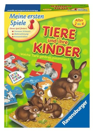 Ravensburger 21403 - Tiere und ihre Kinder - Kinderspiel, Tierwelt kennenlernen - für 1-4 Spieler ab 2 Jahren