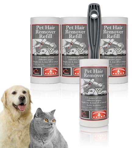Caraselle Pet Hair Remover – 30m total (≈300 Sheets Equivalent) Extra Sticky Lint Roller for Dog & Cat Hair on Clothes, Sofa & Furniture – Continuous No-Perforation Paper Stays Extra Sticky To The End