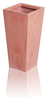 Primrose Medium Garden Outdoor Fibrecotta Terracotta Tall Flared Square Planter H51cm x W24cm x D24cm (20in x 9.5in x 9,5in)
