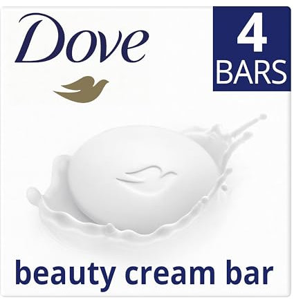 Dove Original Beauty Bar Soap with ¼ moisturising cream for softer, smoother, healthier-looking skin 4x 90 g