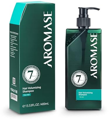 AROMASE Volumizing Essential Shampoo, for Hair Loss with Natural DHT Blocker-5α AVOCUTA, SAW PALMETTO Adds Volume For Oily, Thinning, Fragile Hair and Hair loss, Men and Women, 14 fl. oz.