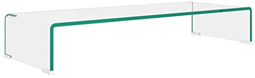 vidaXL Mobile Porta TV Trasparente 80x30x13 cm Mobiletto Supporto Rialzo Vetro