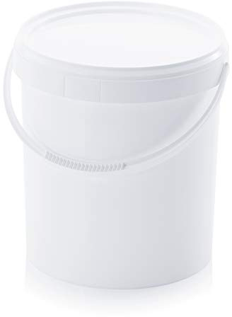 Eimer 20l mit Deckel * lebensmittelecht * 20 Liter * weiß * Kunststoffeimer * Hobbock