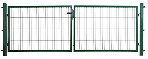 Arvotec Doppelflügeltor in grün, 300 x 80 cm für Stabmattenzäune inkl. Besfestigungsmaterial