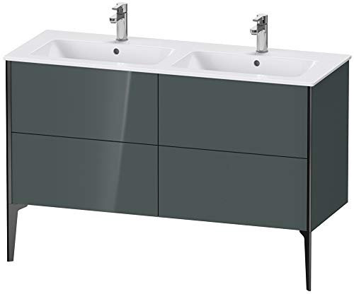 Duravit XViu 4485 Waschtischunterbau stehend, 4 Auszüge, für Doppelwaschtisch ME by Starck 233613, 1280x480 mm, Farbe (Front/Korpus): schwarz matt/dolomiti Grey hgl - XV44850B238
