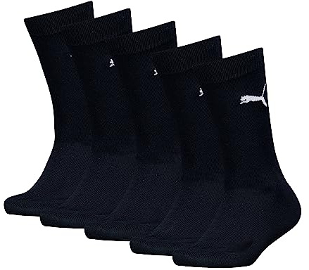 PUMA unisex - barn Socks Easy Rider Kids' Crew Socks (5 pack), SVART, 23-26 EU