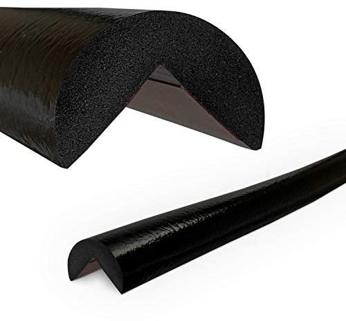 Betriebsausstattung24 Eckschutzprofil Typ A - Länge: 1,0 m - Material: hochflexiblem Polyurethan-Schaum - Selbstklebend - Farbe: schwarz - Kantenschutz