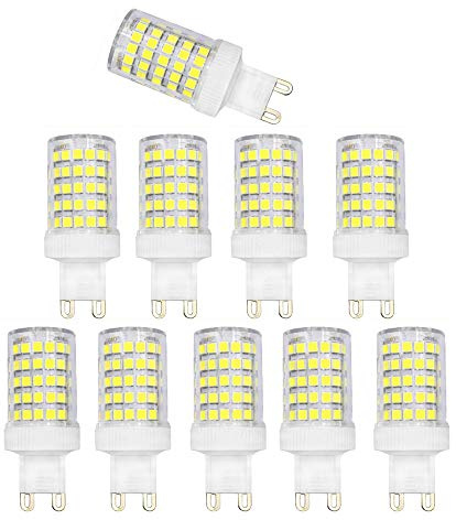 BAISHICHENG 10 Packungen G9 10W Keramiksockel LED Glühbirne Nicht Dimmbare (Ersatz der G9 100W Halogenlampe) Glühlampe 6000K Kaltes Weiß 1000LM Beleuchtung