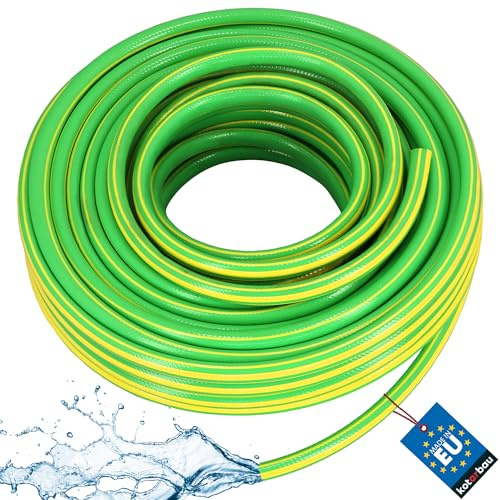 KOTARBAU® Tuyau d'arrosage professionnel, 3/4, 30 m, pour arrosage des plantes, 4 couches, vert/jaune