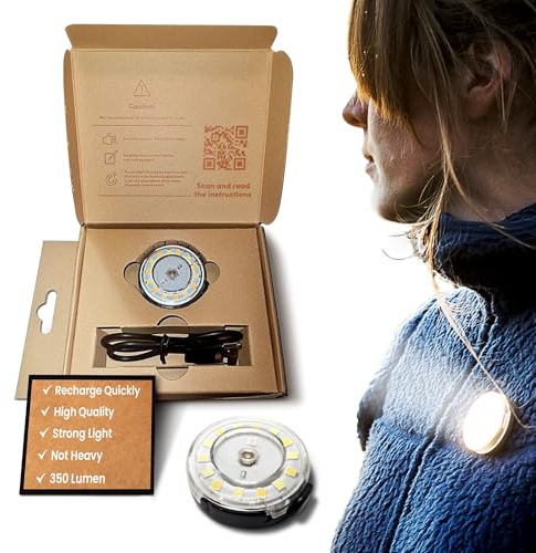 Gela 350 Lumen Rechargeable LED Flashlight – Wearable Clip-On Light with USB-C Charging, Compact Pocket Torch for Camping, Work, Hiking, Emergency