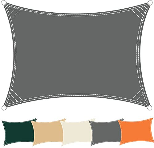 Linmssd Sonnensegel Sonnenschutz Segel 3x3.5m, Segeltuch Pergola, 90% Sonnenlicht verhindert, mit Freiem Seil, für Garten und Balkon, Sand - Grau