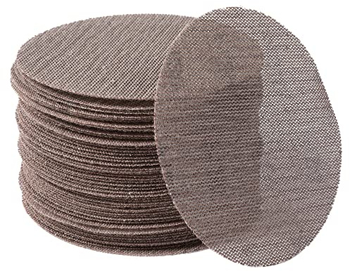 UPWOOD 50PCS 125mm 5 Inch Mesh Sanding Discs 100 Grit Hook&Loop, Dust Free | Anti-Blocking Net Sandpaper Sheets for Car Body, Wood, Metal, Plastic, Paint, Adapts to All 125 mm Sander Grinder Polisher