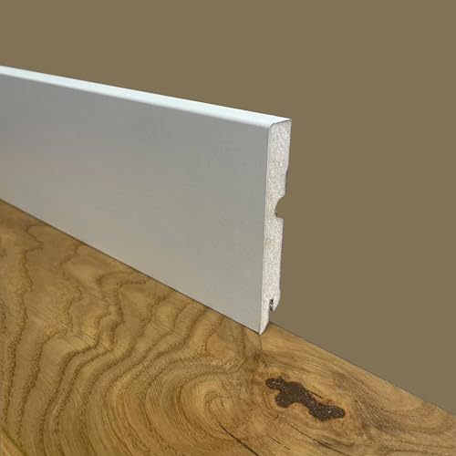 Eternal Parquet bancale da 96 Metri lineari BATTISCOPA ZOCCOLINO Squadrato in Fibra di Legno COMPATTA 95X15 Bianco