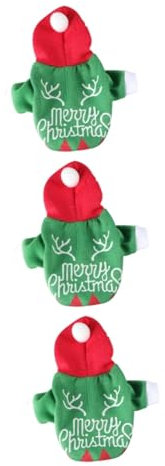 Beavorty 3stücke Weihnachtlicher Hundepullover Xs Grün Festliche Hundekleidung Für Besondere Anlässe Bequemes Design Für Und Süßes -Hut-Detail
