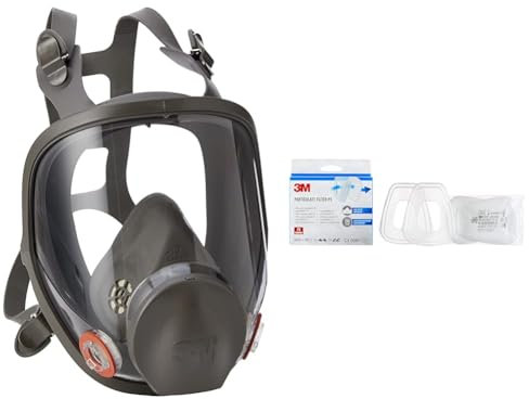 3M Masque complet confort réutilisable 6000, Certifié EN sécurité & Filtre anti-poussières 5935, 2 paires de filtres 5935 + 1 paire de porte-filtres 501/paquet