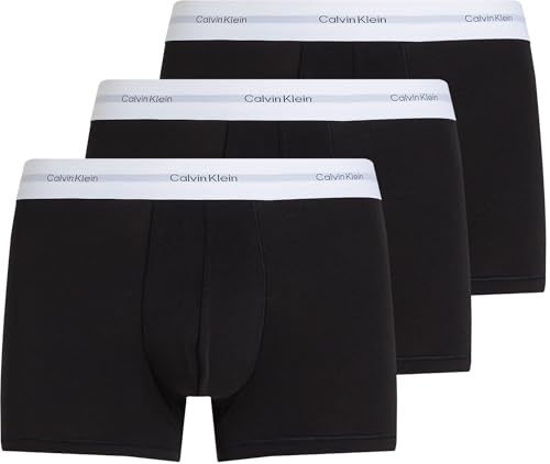 Calvin Klein Calzoncillos bóxer Hombre Pack de 3 Trunks con Logotipo en la Cintura, Negro (Black, Black, Black), L