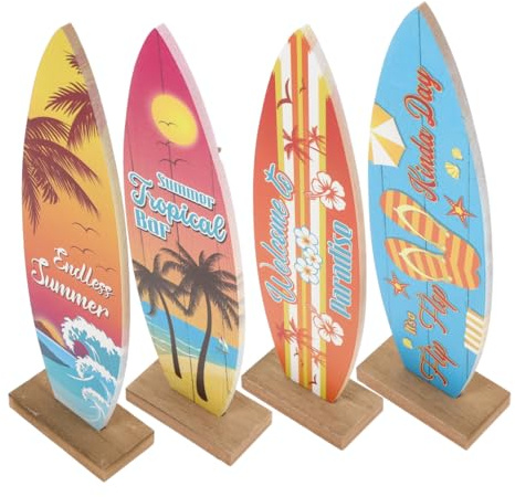 PRETYZOOM Surfbrett Holz Modell Tischdeko Sommer Strandbar Dekoration Küstenstil Briefbeschwerer Buchstütze Mediterrane Atmosphäre