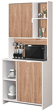 HTI living Küchenschrank Malin Weiß Sonoma Küchenbuffet